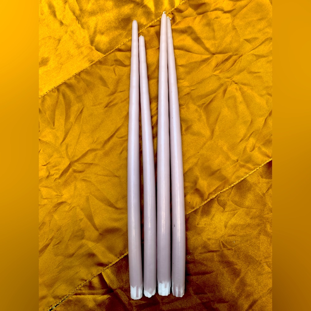 Light purple 18” Anthropologie taper candles
